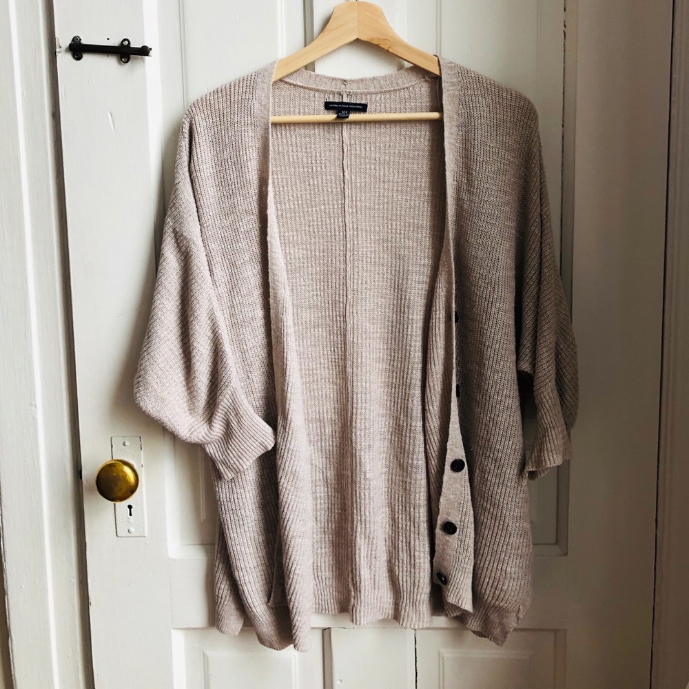 AEO Beige 3/4 sleeve cardigan
